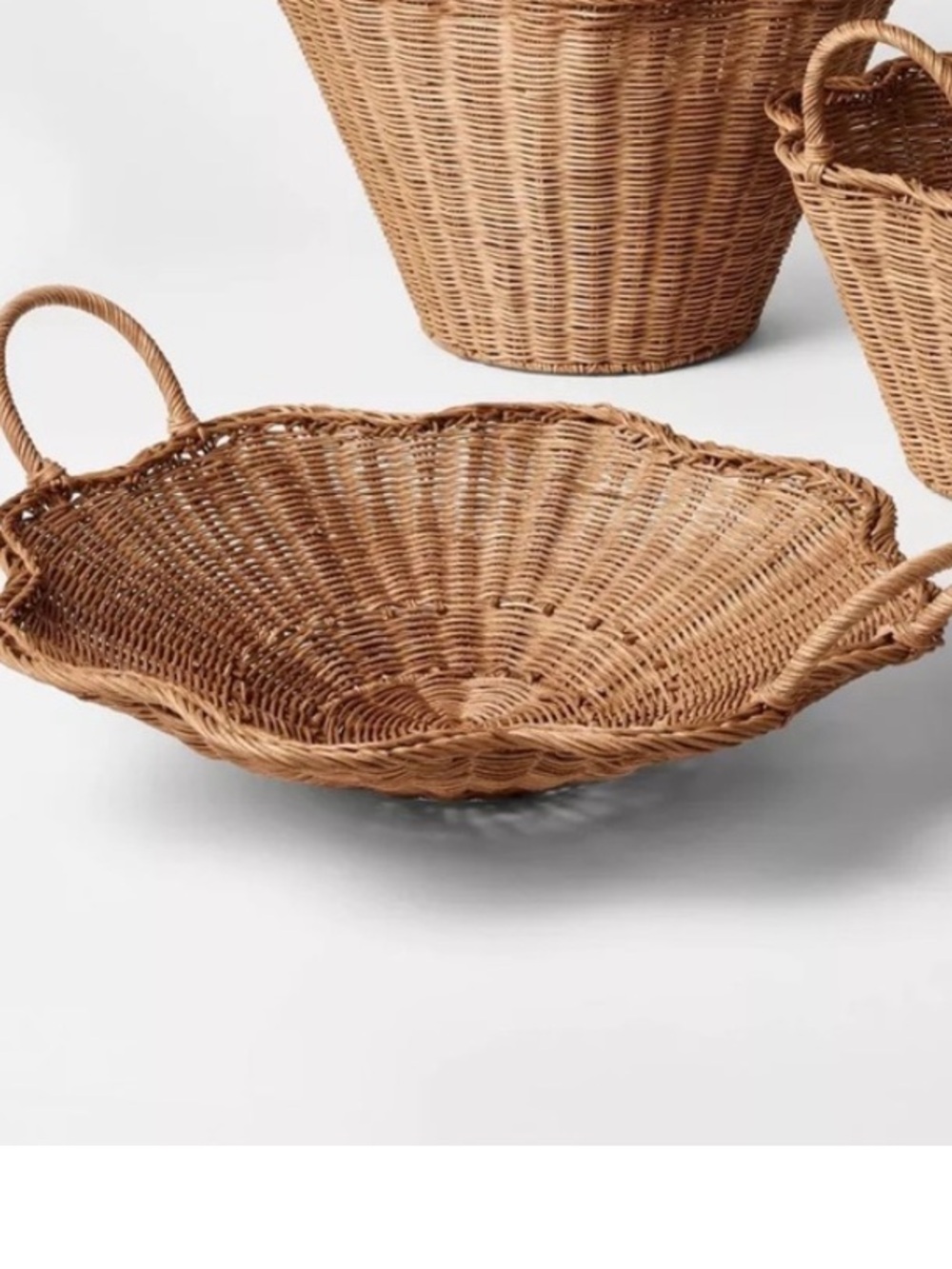 Threshold Studio McGee Woven Serving Basket in Natural Tan